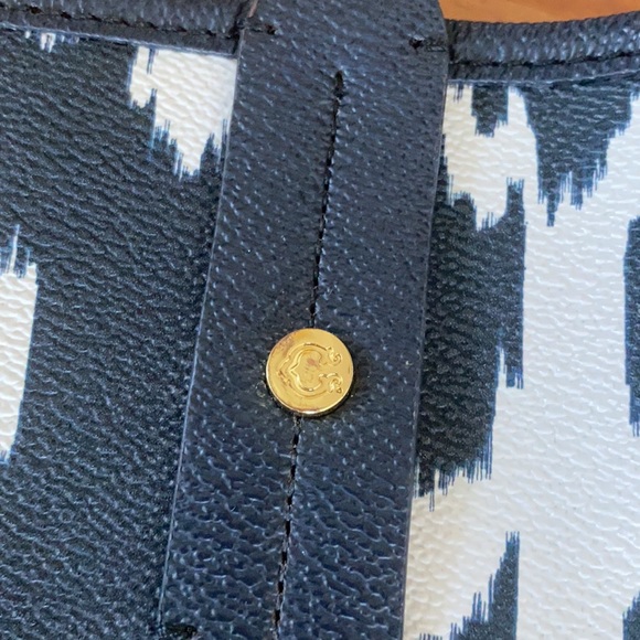 C. Wonder Tote Bag Shopper Navy White Gold Large Handbag EXC COND - Picture 3 of 6